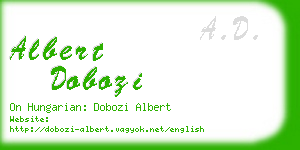 albert dobozi business card